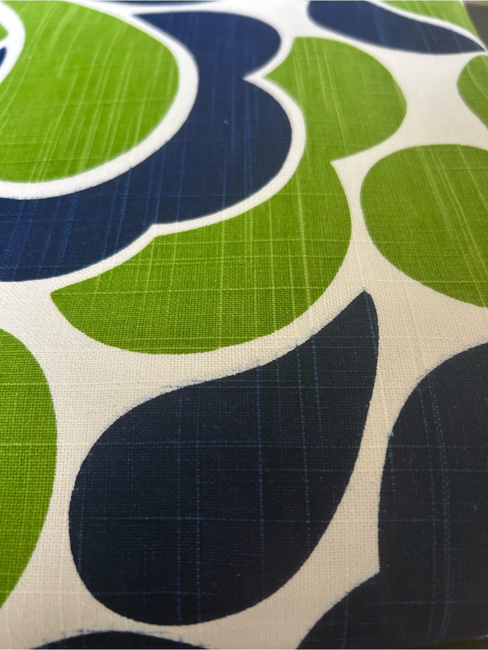 Vintage Chris Stone Mod Geometric Patterned Upholstery Fabric. Blue and Green - Picture 3 of 10
